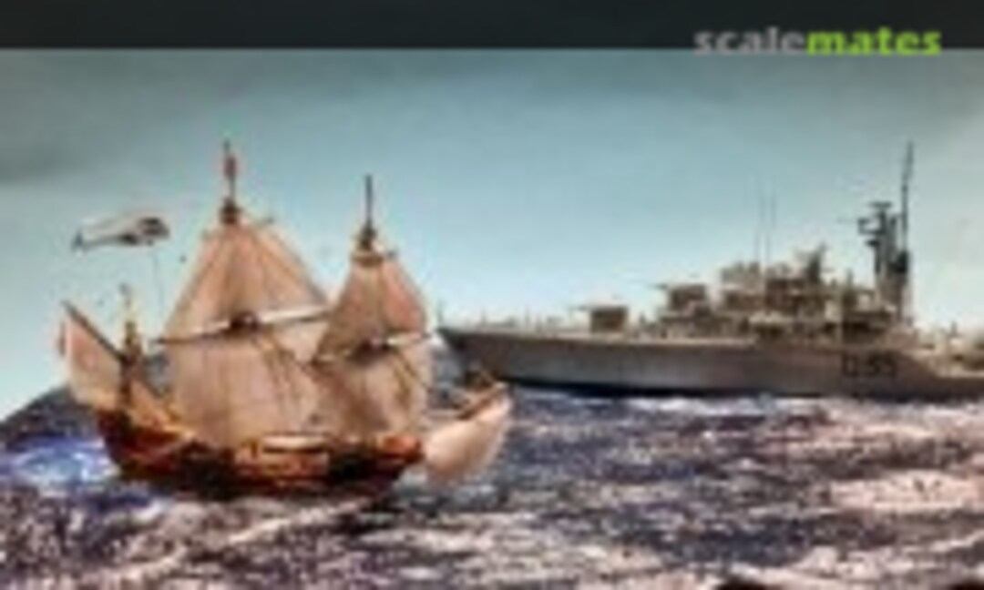 Mayflower II trifft HMS Diamond auf hoher See 1:350